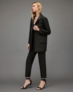 Allsaints Aleida Shimmer Långbyxor Dam Svarta | SE.WT032X-5