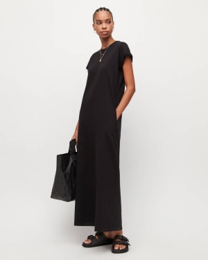 Allsaints Anna Maxi Klänning Dam Svarta | SE.WD311W-5