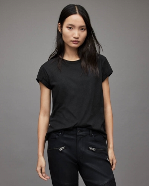 Allsaints Anna T-shirt Dam Svarta | SE.WM111S-5