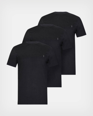 Allsaints Brace Brushed Bomull 3 Packs T-shirt Herr Svarta | SE.MD130M-5