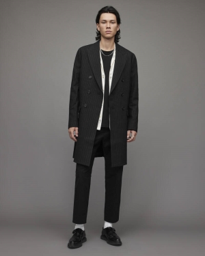 Allsaints Brock Pinstripe Rockar Herr Svarta | SE.MC011X-5