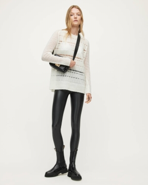Allsaints Cora Läder Look High Rise Leggings Dam Svarta | SE.WL166P-5