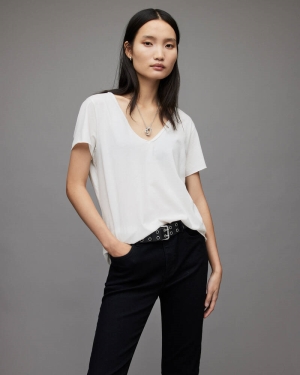 Allsaints Emelyn Tonic T-shirt Dam Vita | SE.WM115P-4068