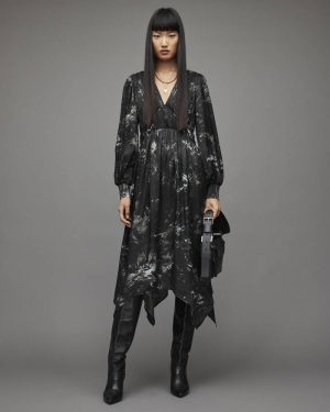 Allsaints Estelle Titania Klänning Dam Svarta | SE.WD228X-5