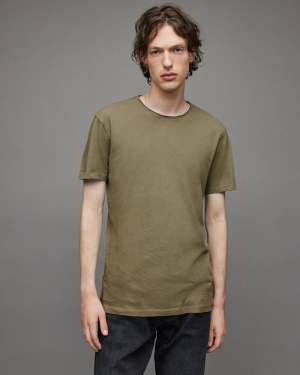 Allsaints Figure Crew T-shirt Herr Gröna | SE.MD023X-7672