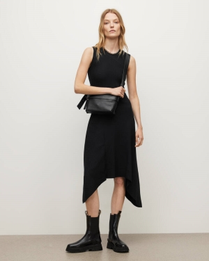 Allsaints Gia Klänning Dam Svarta | SE.WD114T-5