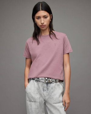 Allsaints Grace Ramskull T-shirt Dam Lila | SE.WM189X-8094