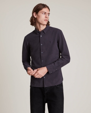 Allsaints Lovell Ramskull Shirt Skjorta Herr Svarta | SE.MS261U-162