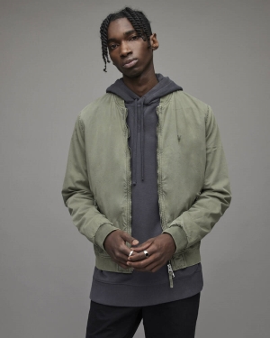 Allsaints Lows Bomber Jacka Herr Gröna | SE.MJ054X-7672