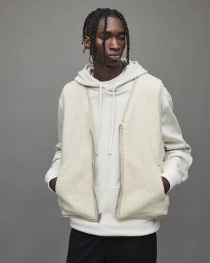 Allsaints Marsh Reversible Sherpa Jacka Herr Beige | SE.MA007X-7689