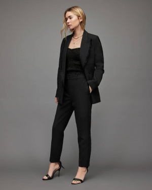Allsaints Maxine Mid Rise Långbyxor Dam Svarta | SE.WT008X-5