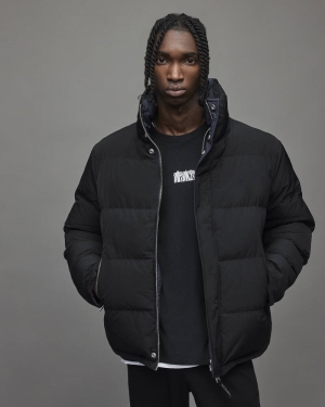 Allsaints Novern Reversible Puffer Jacka Herr Svarta Blå | SE.MJ120X-7944