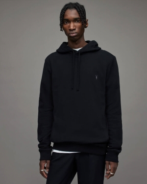 Allsaints Raven Pullover Hoodie Herr Svarta | SE.MF064M-5