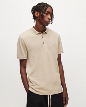 Allsaints Reform Korta Sleeve Shirt Piketröja Herr Grå Bruna | SE.MD217W-7311