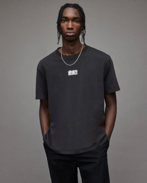 Allsaints Refract Crew T-shirt Herr Svarta | SE.MG287X-162