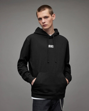 Allsaints Refract Pullover Hoodie Herr Svarta | SE.MG039X-451