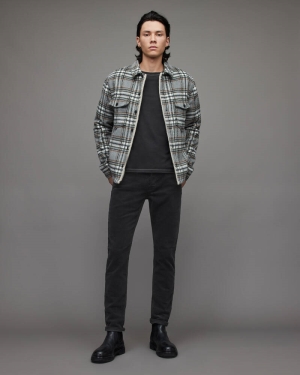 Allsaints Rex Slim Corduroy Jeans Herr Svarta | SE.ME050X-5