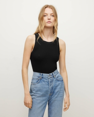 Allsaints Rina Tank T-shirt Dam Svarta | SE.WM054Q-5