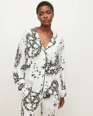 Allsaints Safi Orsino Pyjama Shirt Nattkläder Dam Vita | SE.WX021X-4193
