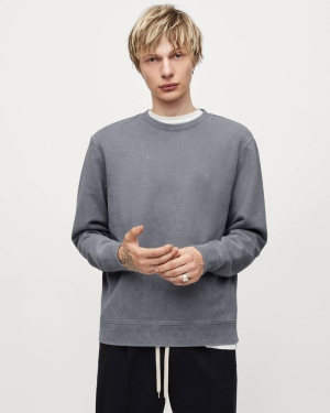 Allsaints Saka Crew Tröjor Herr Blå | SE.MF016X-7858