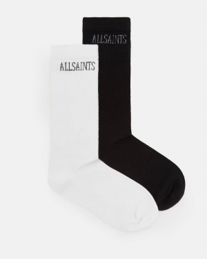 Allsaints State Logo 2 Pack Nattkläder Dam Svarta Vita | SE.WW505W-250