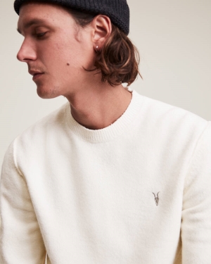 Allsaints Statten Crew Jumper Stickat Herr Grå Bruna | SE.MK019V-6968