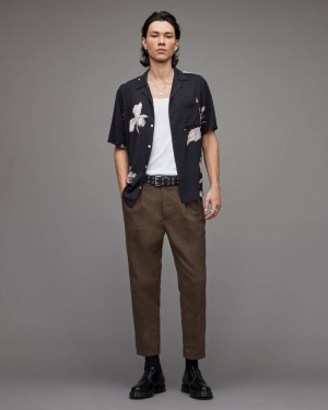 Allsaints Tallis Cropped Slim Långbyxor Herr Bruna | SE.MM019X-7806