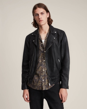 Allsaints Tyson Läder Biker Jacka Herr Svarta | SE.ML101T-5