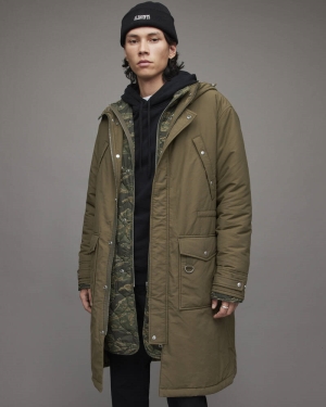 Allsaints Vedder 2 In 1 Parka Jacka Herr Olivgröna Gröna | SE.MC025X-7809